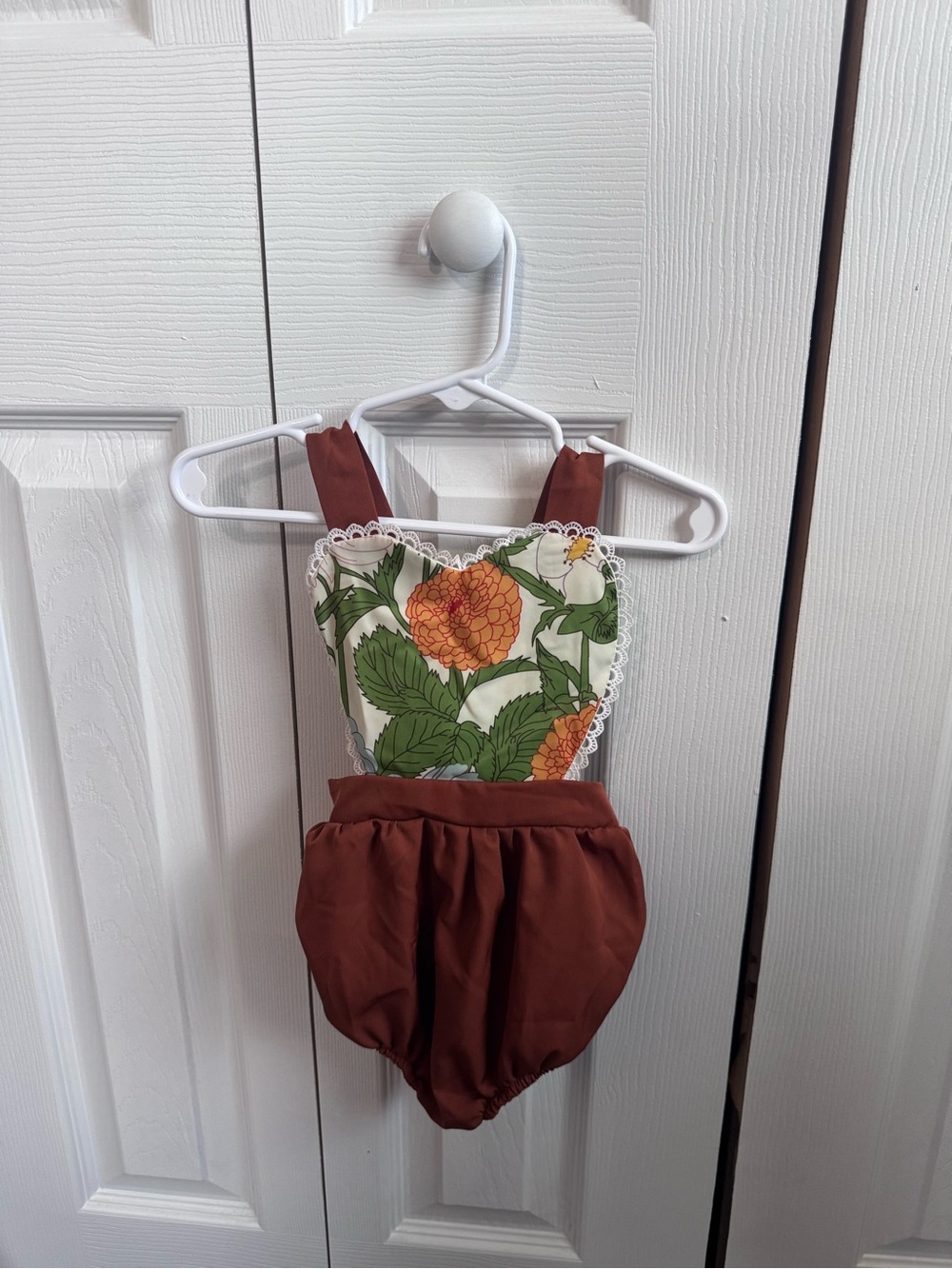 Baileys Blossoms Mavis Heart Doily Bubble Romper